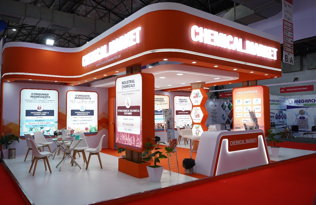 Chemical Market showcasing latest chemical solutions at an industry event booth