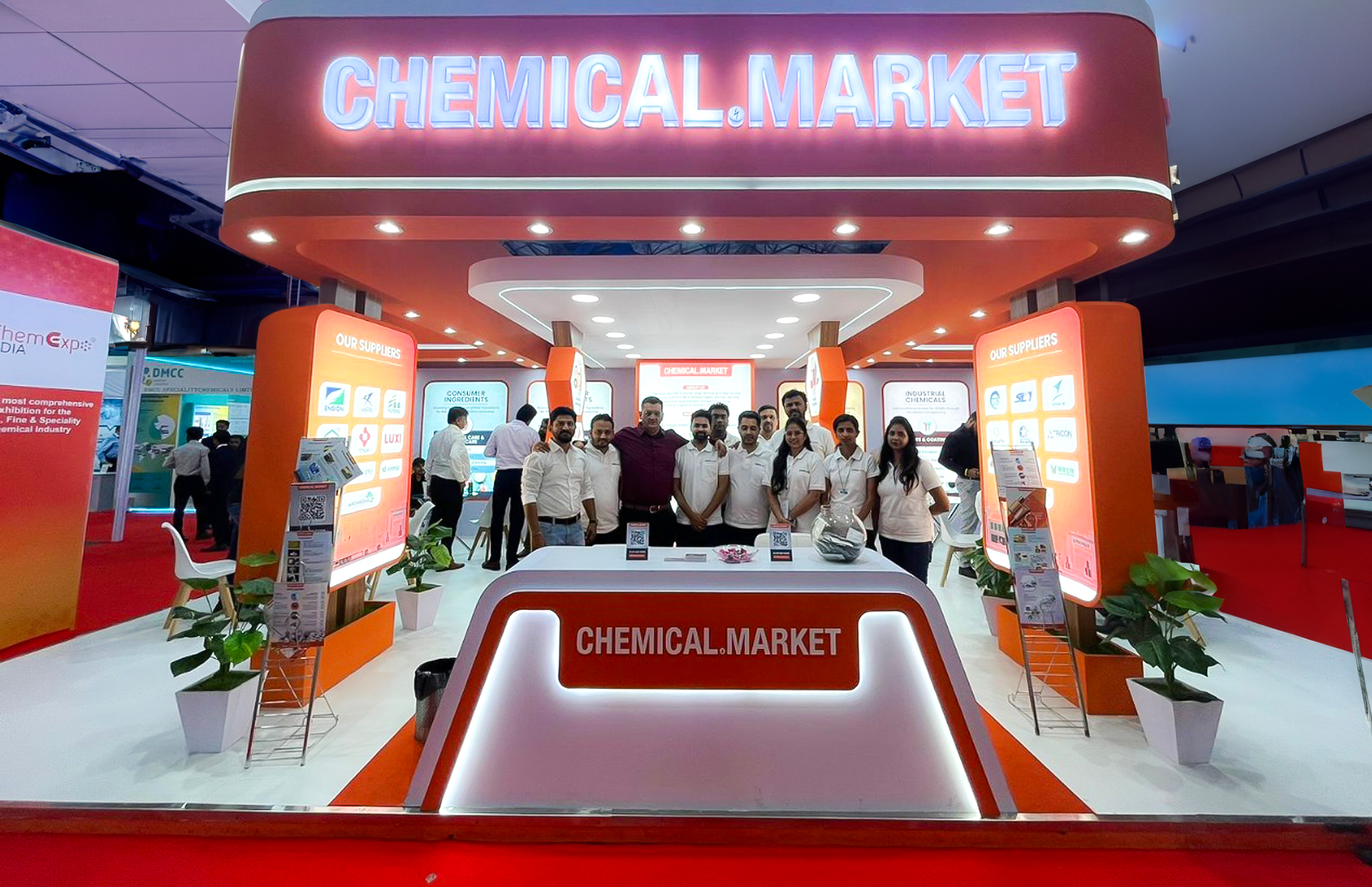 Chemical Market showcasing latest chemical solutions at an industry event booth